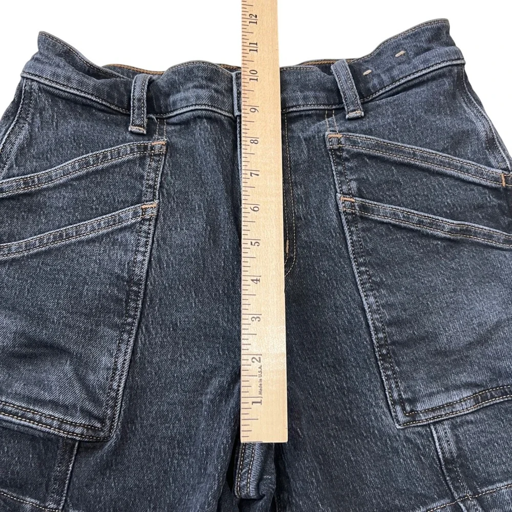 Madewell The Perfect Vintage Mid-Length Cargo Jean Short in Shamp Wash Size 25